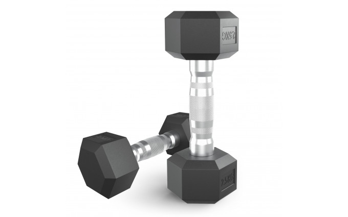 Гантель гексагональная UNIX Fit обрезиненная 2,5 кг, 2 шт.